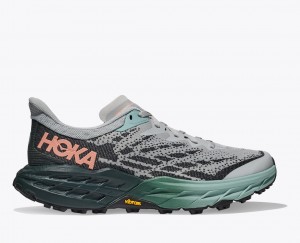 Women's HOKA Speedgoat 5 Trail Running Shoes Grey / Black | 760-HATUEC