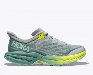 Women's HOKA Speedgoat 5 Trail Running Shoes Green / Grey | 618-KSRTWC