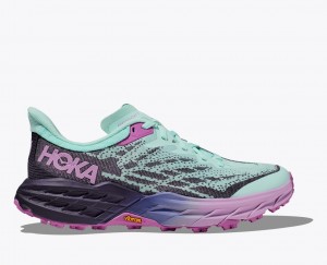 Women's HOKA Speedgoat 5 Trail Running Shoes Turquoise / Purple | 062-DBCHSG