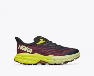 Women's HOKA Speedgoat 5 Trail Running Shoes Dark Red / Black | 264-KIPZDB