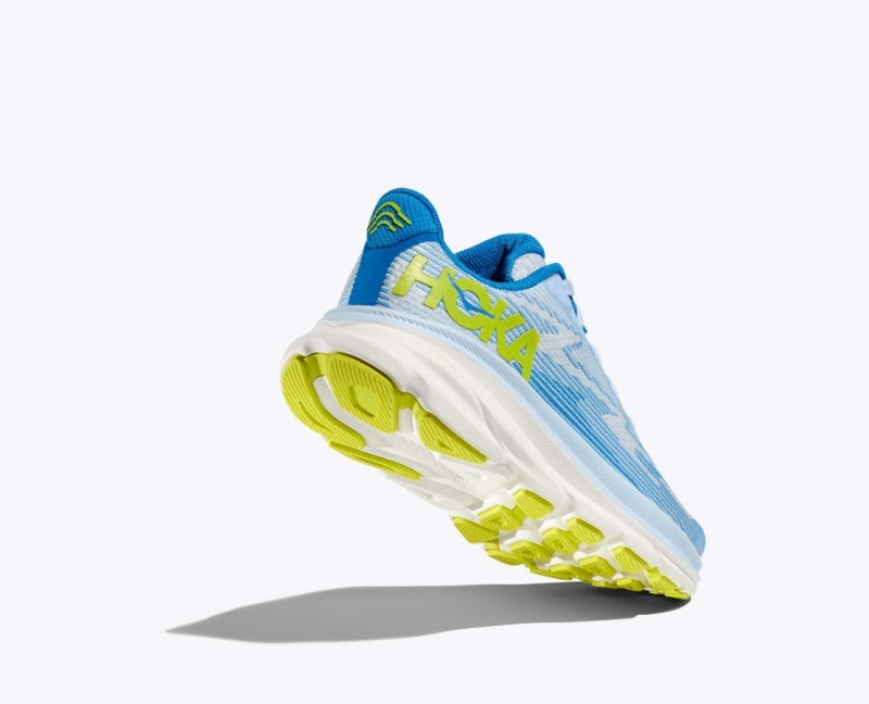 Kids' HOKA Clifton 9 Running Shoes Blue / White | 056-HQWYRN