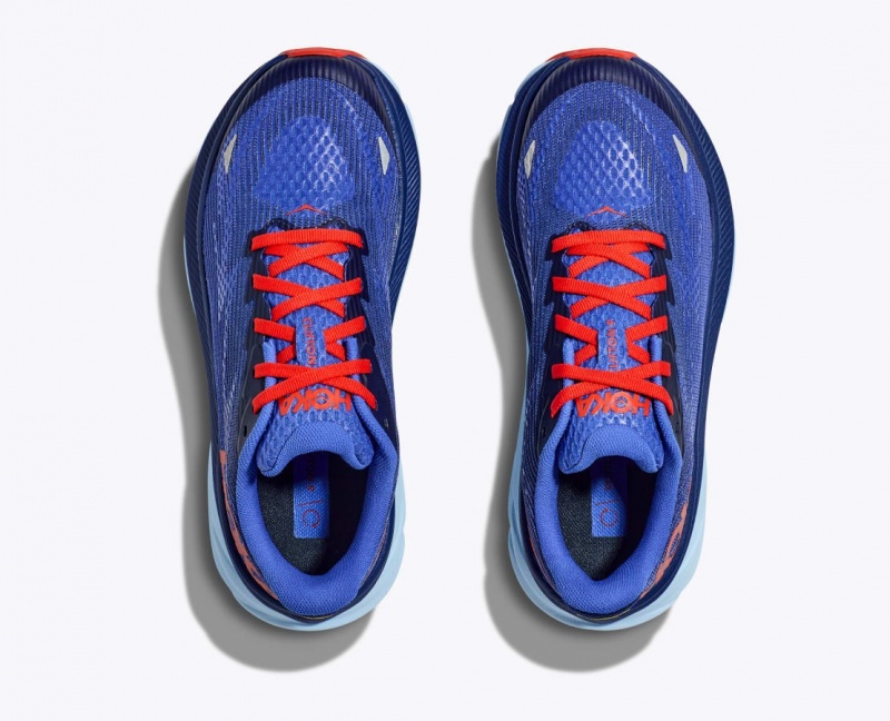 Kids' HOKA Clifton 9 Running Shoes Dark Blue / Red | 140-IPYCAT