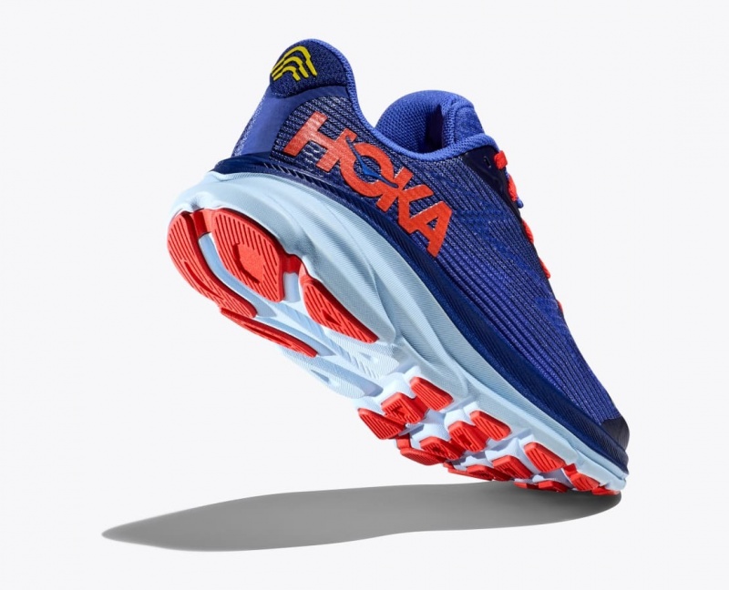 Kids' HOKA Clifton 9 Running Shoes Dark Blue / Red | 140-IPYCAT