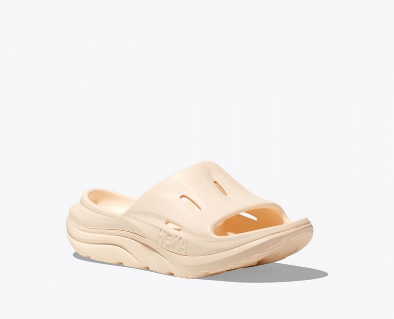 Kids' HOKA Ora Recovery 3 Slides Beige | 390-JYDVOE