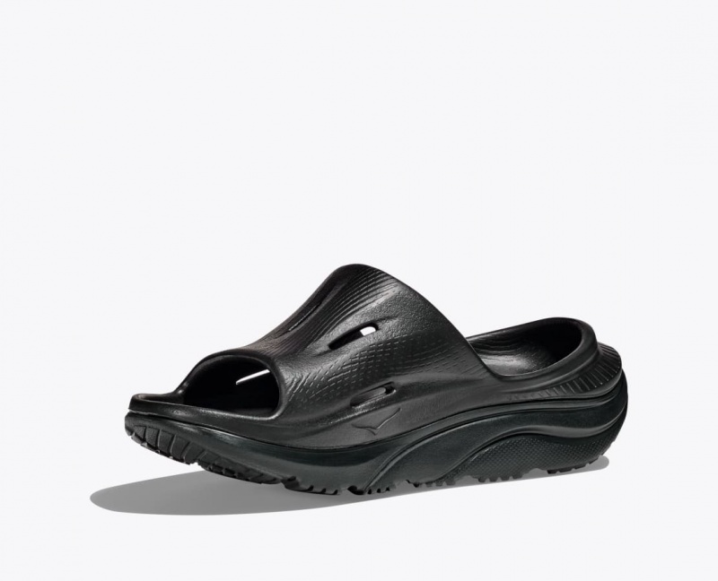 Kids' HOKA Ora Recovery 3 Slides Black | 143-GOFMWD