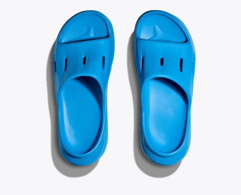 Kids' HOKA Ora Recovery 3 Slides Blue | 015-GORSDW