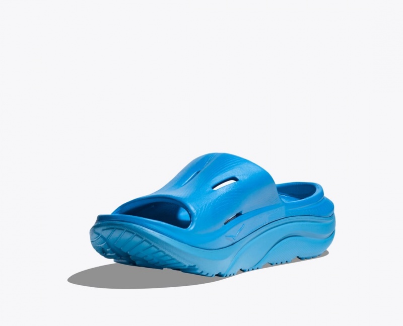 Kids' HOKA Ora Recovery 3 Slides Blue | 015-GORSDW