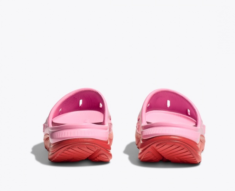 Kids' HOKA Ora Recovery 3 Slides Pink / Red | 865-EYZDCV