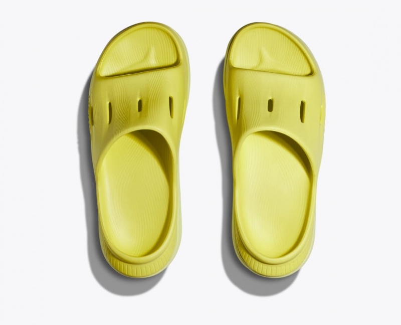 Kids' HOKA Ora Recovery 3 Slides Yellow | 527-QZIJUH