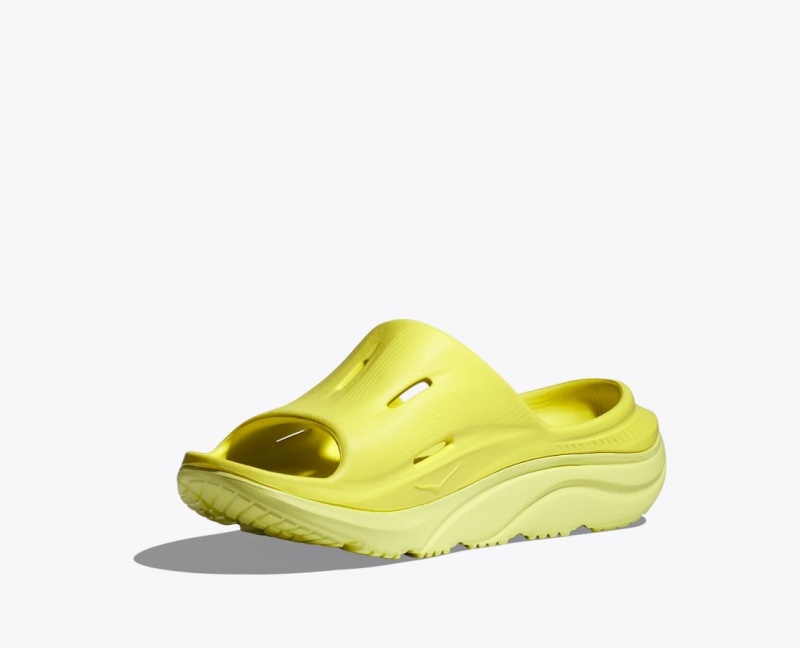 Kids' HOKA Ora Recovery 3 Slides Yellow | 527-QZIJUH