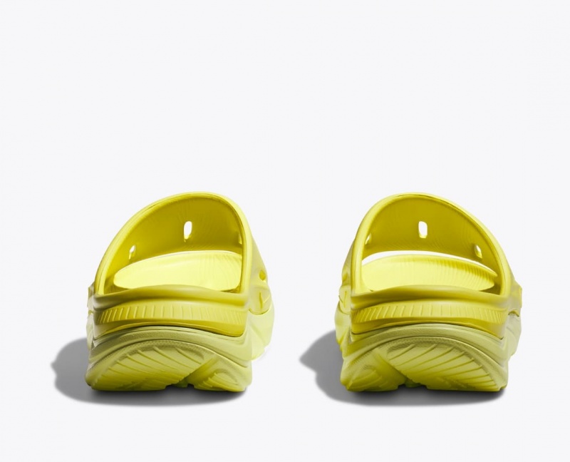 Kids' HOKA Ora Recovery 3 Slides Yellow | 527-QZIJUH