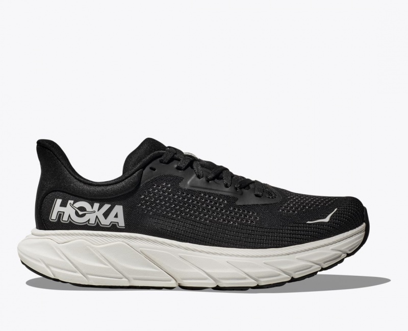 Men\'s HOKA Arahi 7 Running Shoes Black / White | 769-DBPOUL