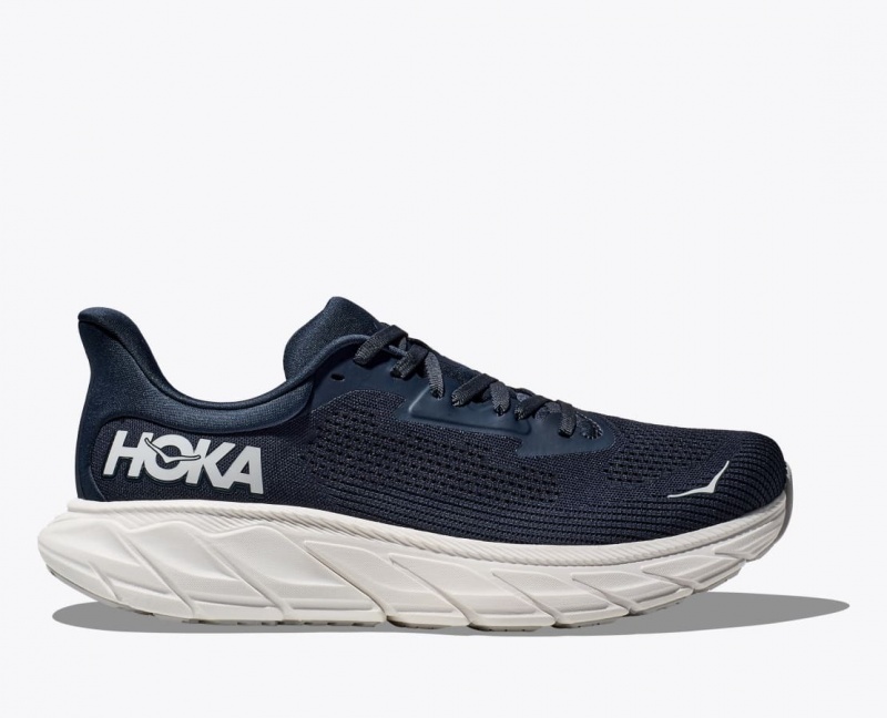 Men\'s HOKA Arahi 7 Running Shoes Navy / White | 752-XSNJQK