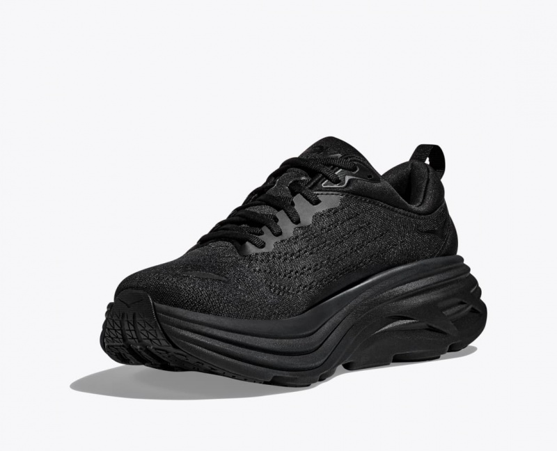 Men's HOKA Bondi 8 Running Shoes Black | 024-LNMSTG