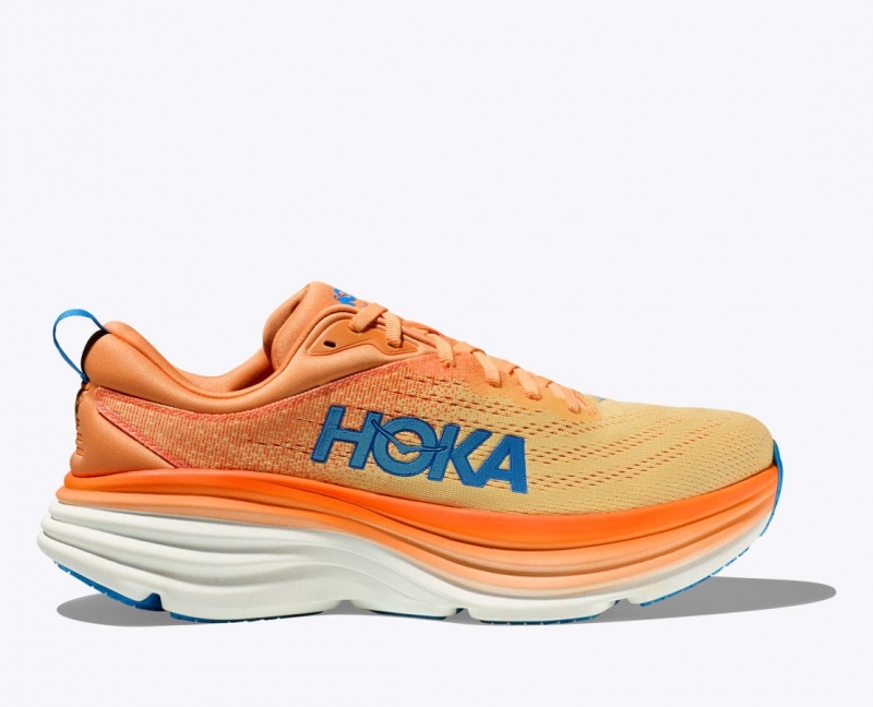 Men\'s HOKA Bondi 8 Running Shoes Orange / Light Orange | 056-JWXRAG