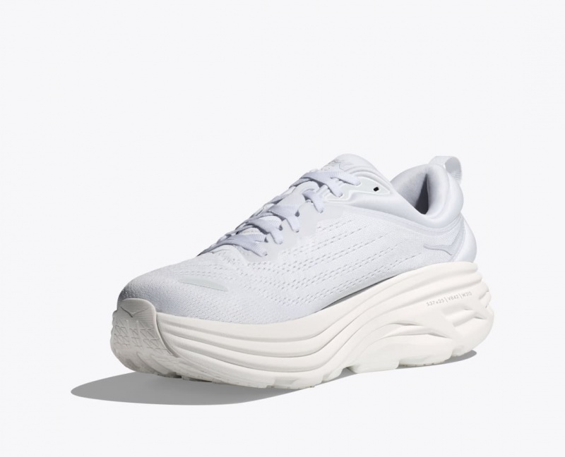 Men's HOKA Bondi 8 Running Shoes White | 830-IKWEJC