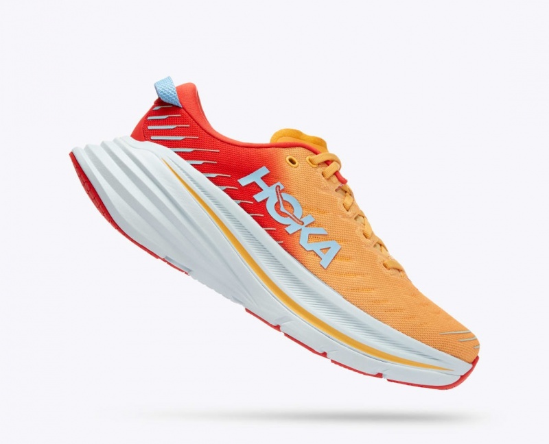 Men's HOKA Bondi X Running Shoes Orange / Red | 310-COZNWH