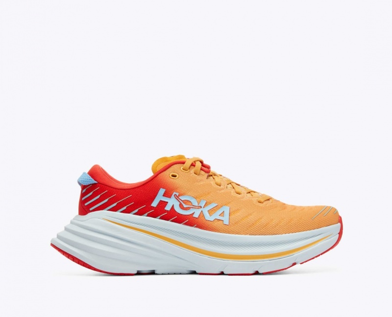 Men\'s HOKA Bondi X Running Shoes Orange / Red | 310-COZNWH