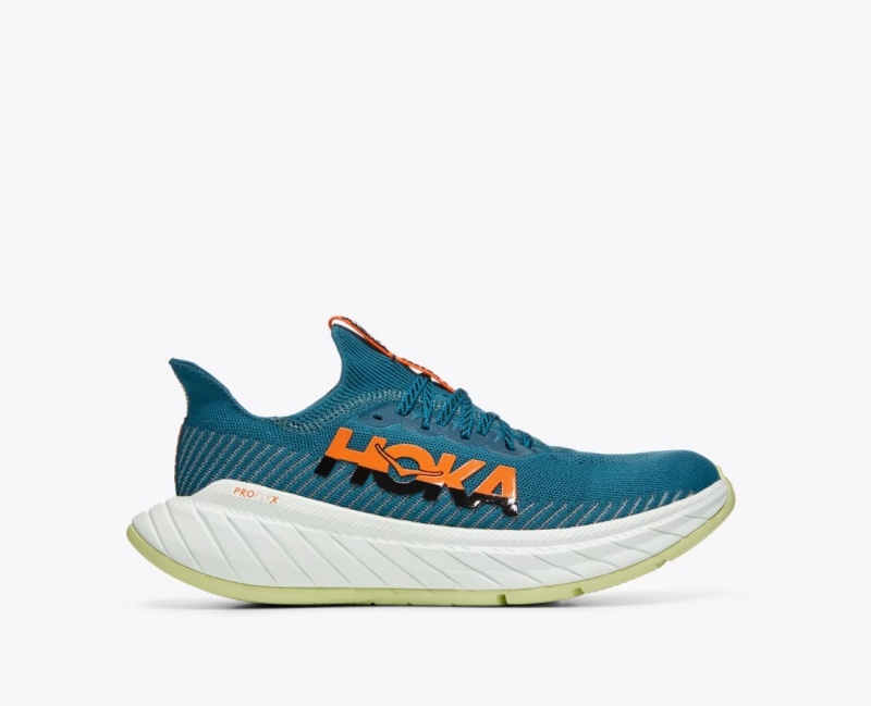 Men\'s HOKA Carbon X 3 Running Shoes Dark Green / Black | 915-MLKQJI