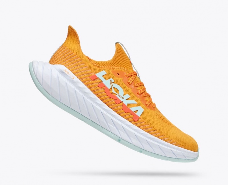 Men's HOKA Carbon X 3 Running Shoes Orange / Coral | 845-RTIHJV