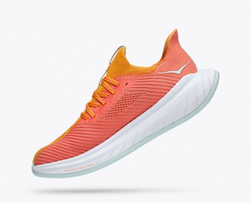 Men's HOKA Carbon X 3 Running Shoes Orange / Coral | 845-RTIHJV