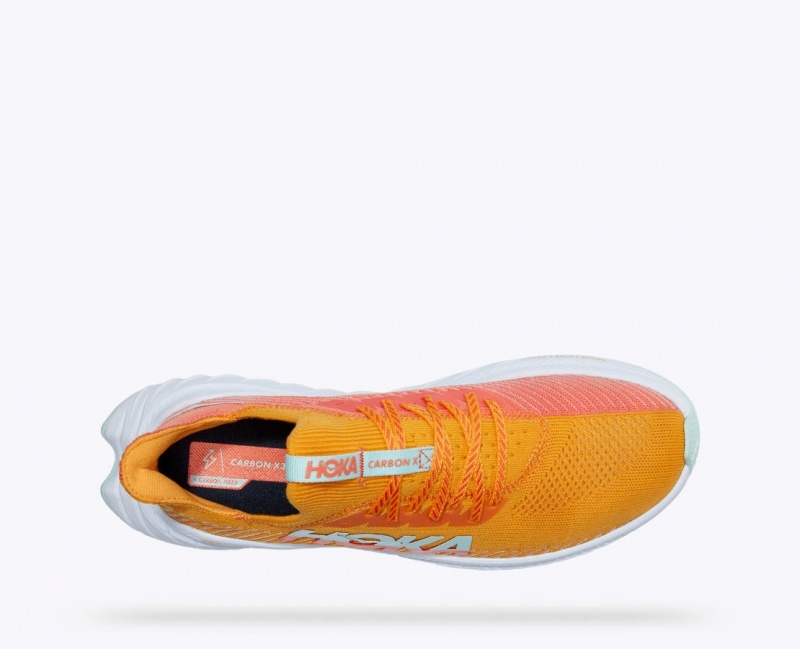 Men's HOKA Carbon X 3 Running Shoes Orange / Coral | 845-RTIHJV