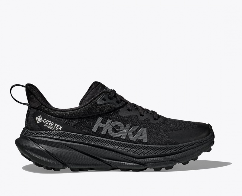 Men\'s HOKA Challenger 7 GTX Trail Running Shoes Black | 594-EQMOLJ