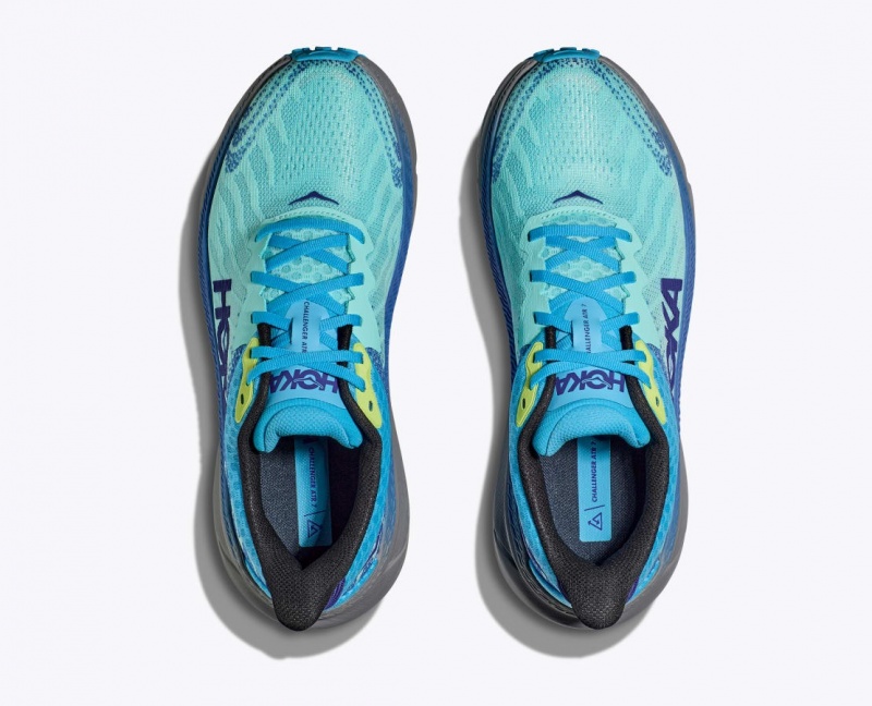 Men's HOKA Challenger 7 Trail Running Shoes Turquoise / Blue | 752-TMWJNI