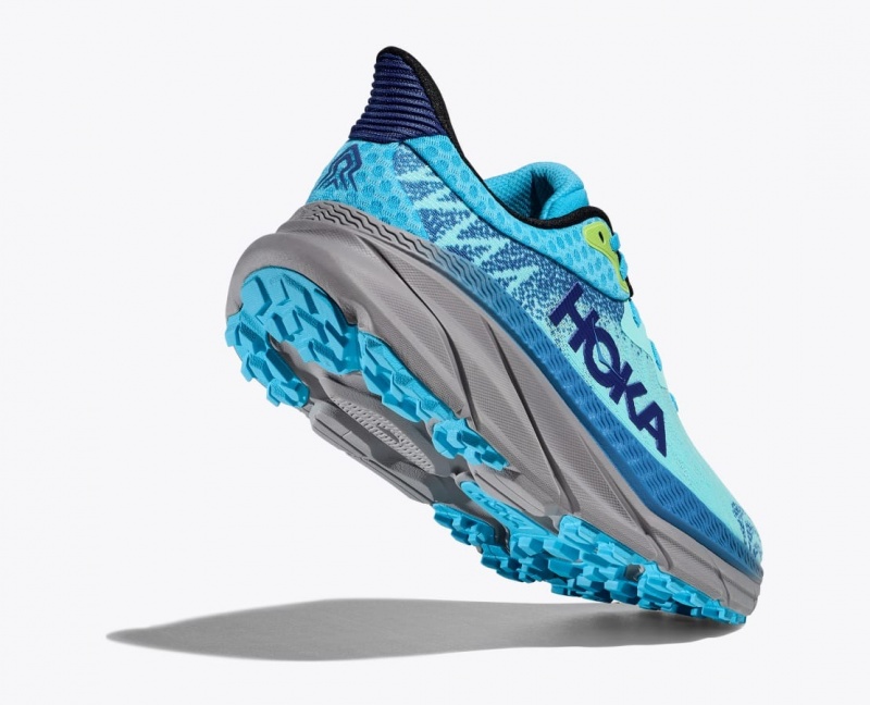 Men's HOKA Challenger 7 Trail Running Shoes Turquoise / Blue | 752-TMWJNI