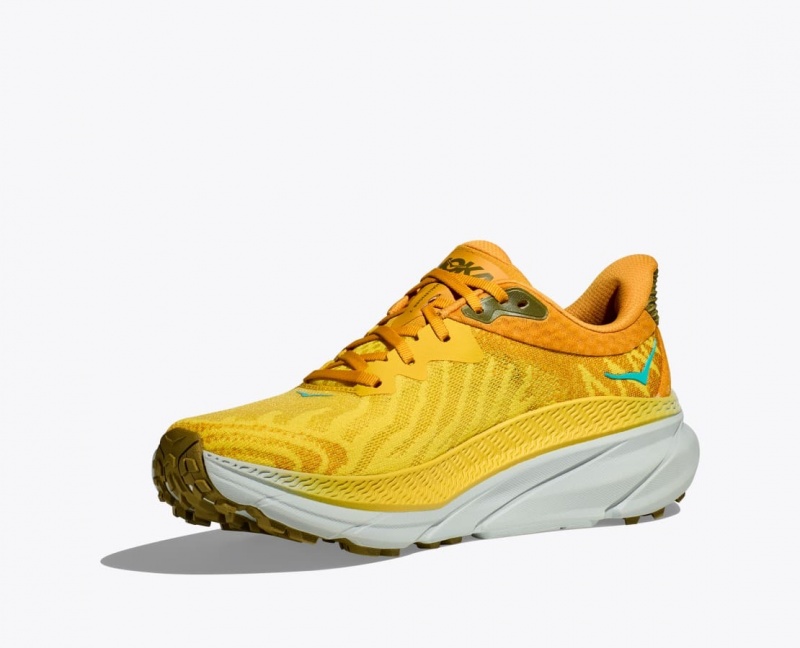 Men's HOKA Challenger 7 Trail Running Shoes Orange / Yellow | 173-EPUASG