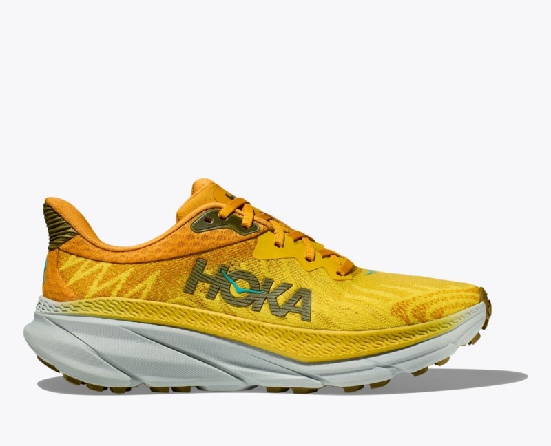 Men\'s HOKA Challenger 7 Trail Running Shoes Orange / Yellow | 173-EPUASG