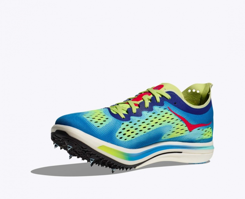 Men's HOKA Cielo FLYX Track Spikes Green / Blue | 157-RSLBUE