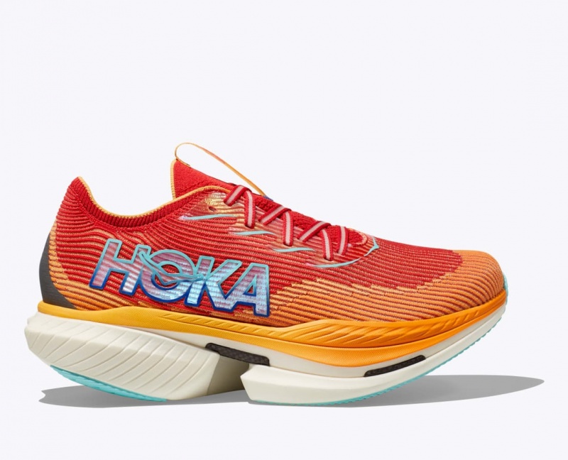 Men\'s HOKA Cielo X1 Running Shoes Orange / Red | 892-HECRVW