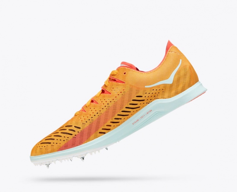 Men's HOKA Cielo X LD Track Spikes Orange | 185-PDMFYI