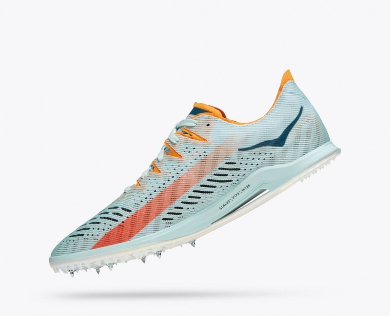 Men's HOKA Cielo X MD Track Spikes Light Turquoise | 601-YSCGED