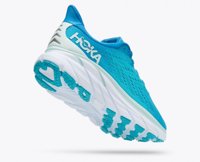 Men's HOKA Clifton 8 Running Shoes Turquoise | 607-MWKDLG