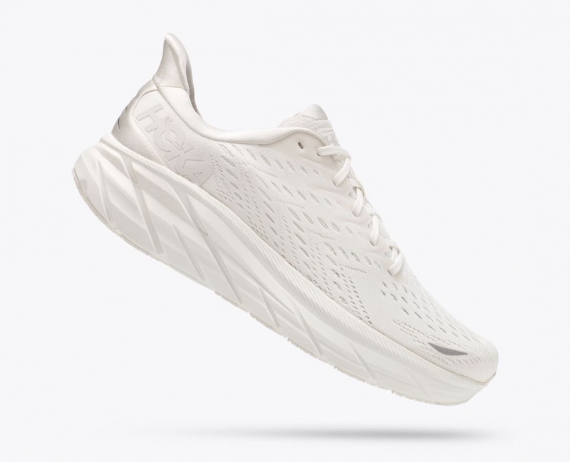 Men's HOKA Clifton 8 Running Shoes White | 379-IHFPKW