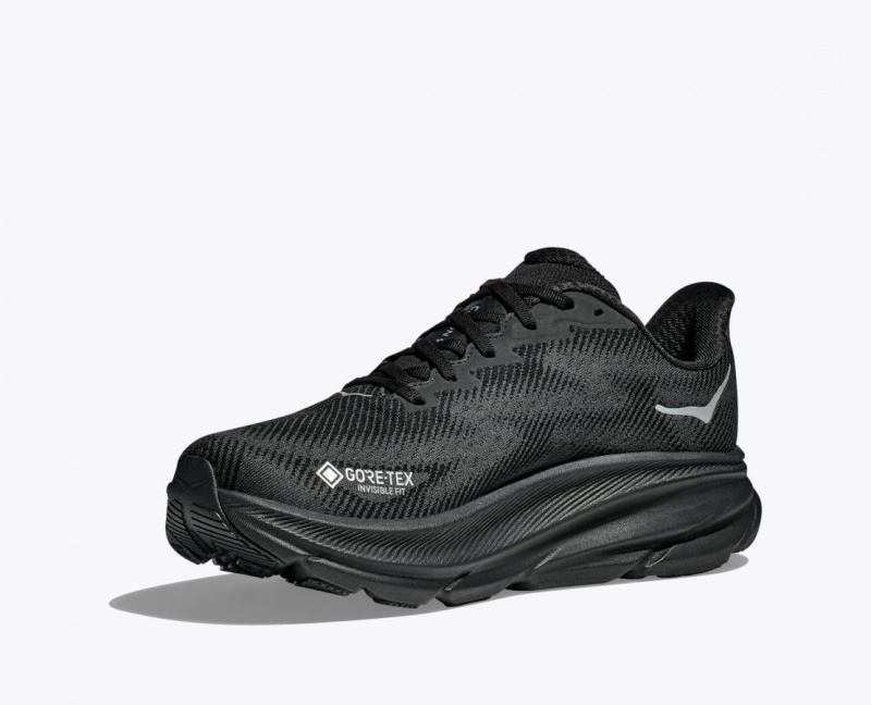 Men's HOKA Clifton 9 GTX Running Shoes Black | 275-LTBWHN