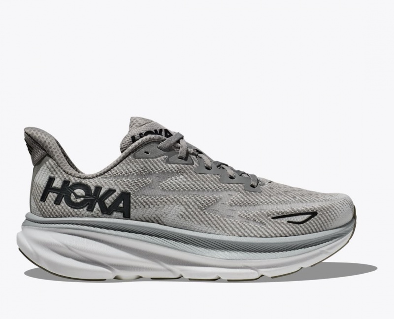 Men\'s HOKA Clifton 9 Running Shoes Grey | 430-WESCTN