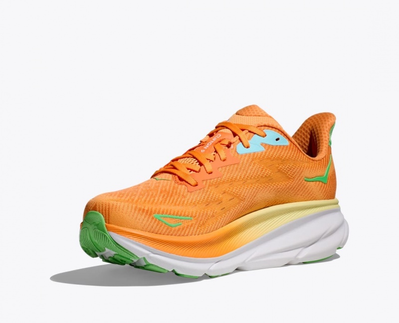 Men's HOKA Clifton 9 Running Shoes Orange | 325-UDSGOL