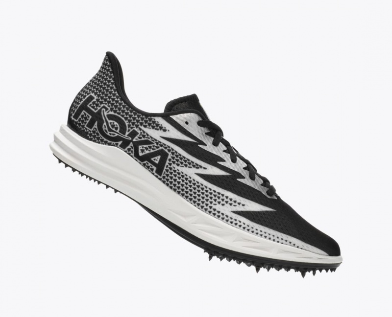 Men's HOKA Crescendo MD Track Spikes Black / White | 952-RPXAFY