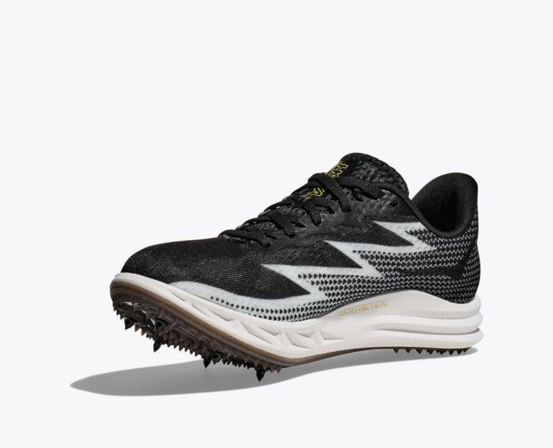 Men's HOKA Crescendo MD Track Spikes Black / White | 952-RPXAFY