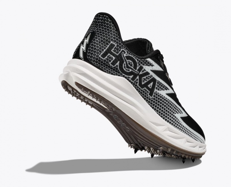 Men's HOKA Crescendo MD Track Spikes Black / White | 952-RPXAFY