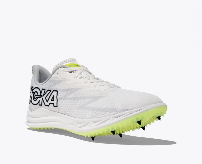 Men's HOKA Crescendo MD Track Spikes White | 892-OVULEZ