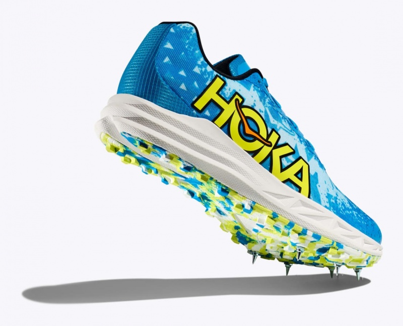 Men's HOKA Crescendo XC Track Spikes Blue / Green | 625-GBYFRL