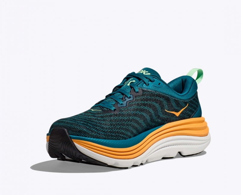 Men's HOKA Gaviota 5 Running Shoes Dark Turquoise / Black | 589-KSCYLT