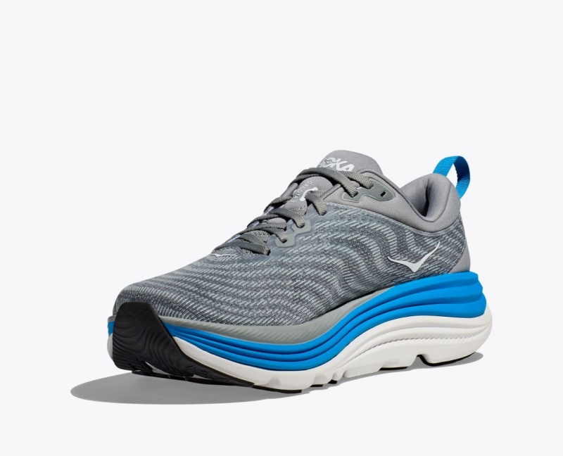 Men's HOKA Gaviota 5 Running Shoes Grey / Blue | 135-VFZMCT