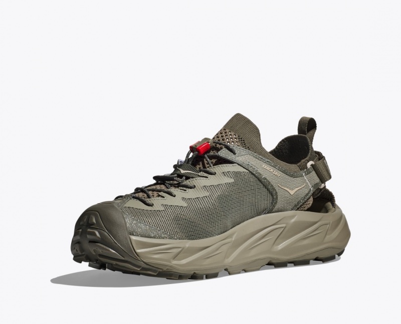 Men's HOKA Hopara 2 Sandals Olive / Khaki | 168-TDPUNS