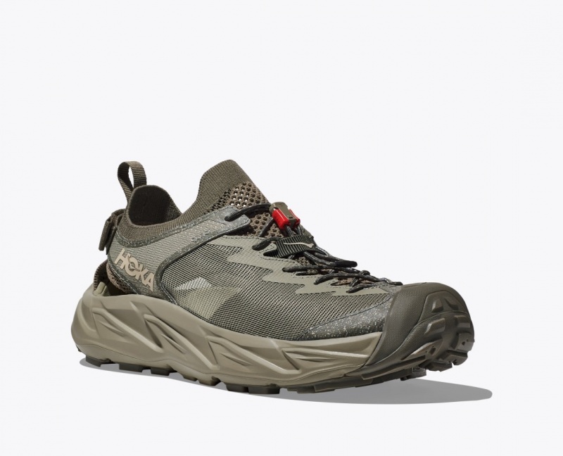 Men's HOKA Hopara 2 Sandals Olive / Khaki | 168-TDPUNS