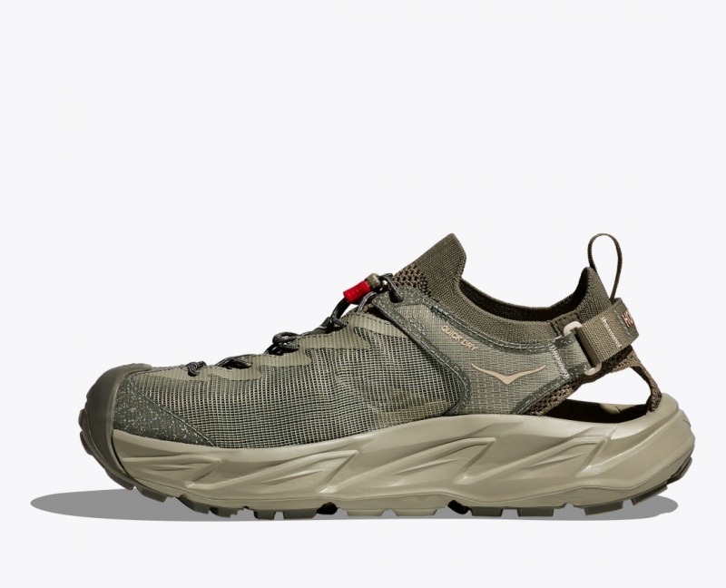 Men's HOKA Hopara 2 Sandals Olive / Khaki | 168-TDPUNS